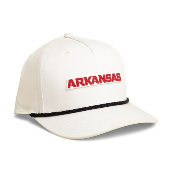 Arkansas Razorbacks ARKANSAS Red 3D Five Panel Classic Rope Hat- White/ Black - Picture 1 of 3